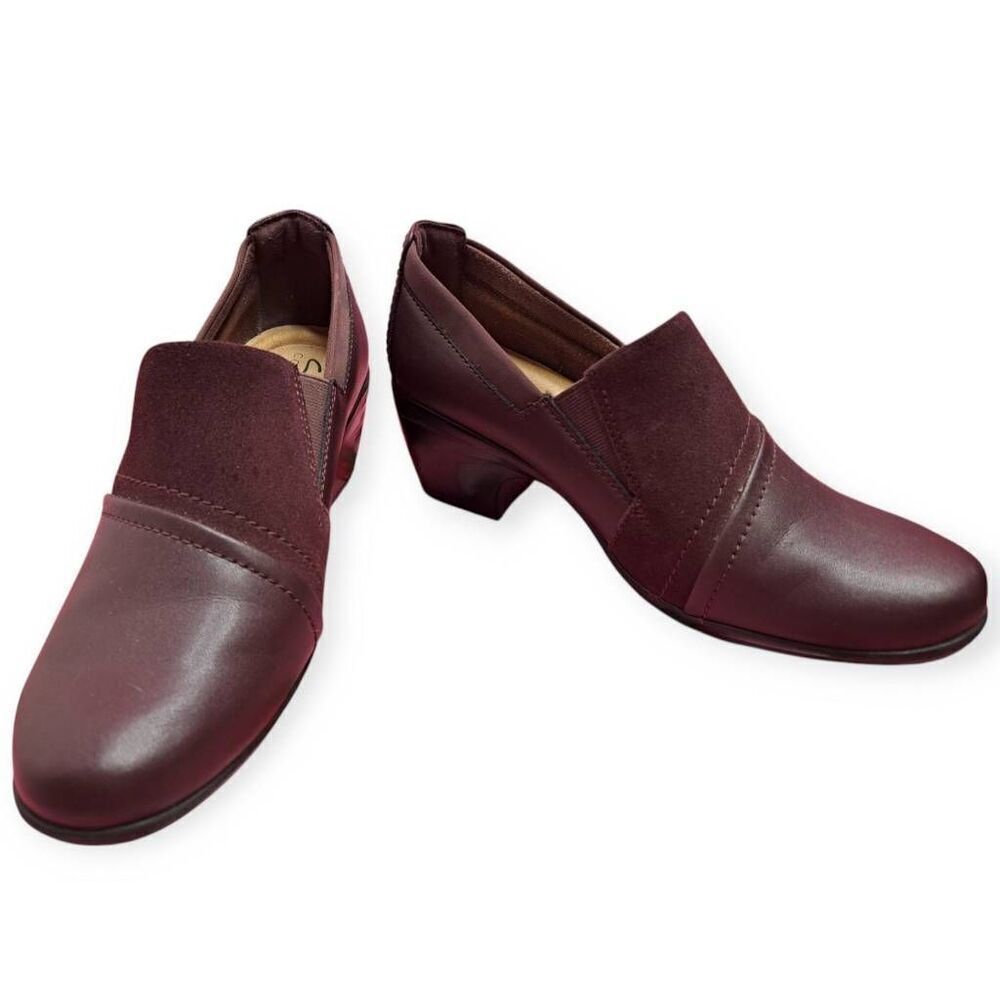Clarks Women's Emily Step Loafer Burgundy Leather size 7 M
